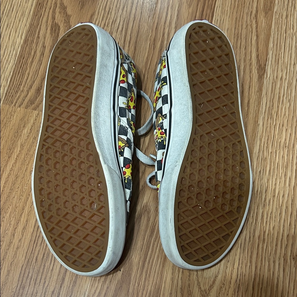 EUC Vans Kids Black and White Pizza Sneakers - Picture 3 of 4